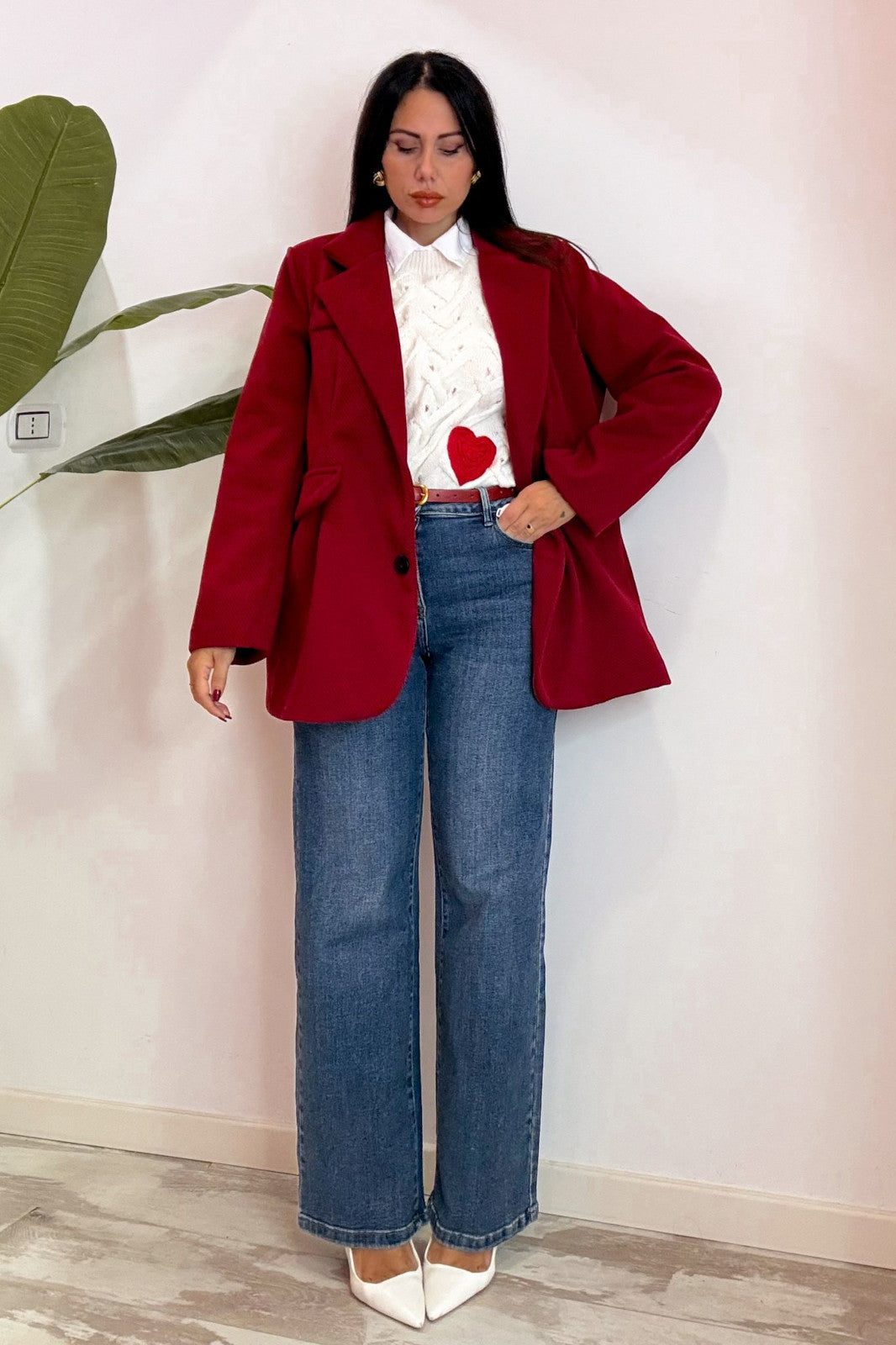 Jeans cinturino rosso