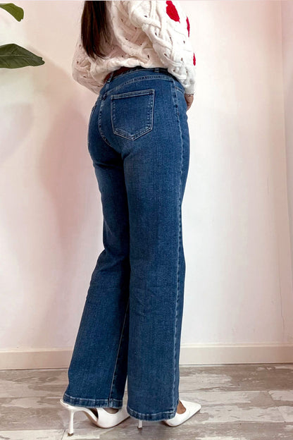 Jeans cinturino rosso