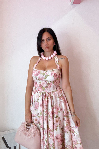 Collana perloni rosa