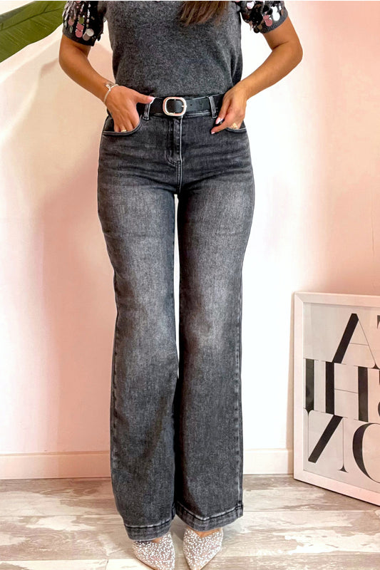 Jeans nero con cintura