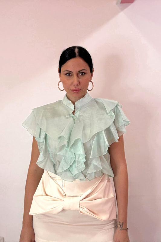 Blusa laguna verde panna