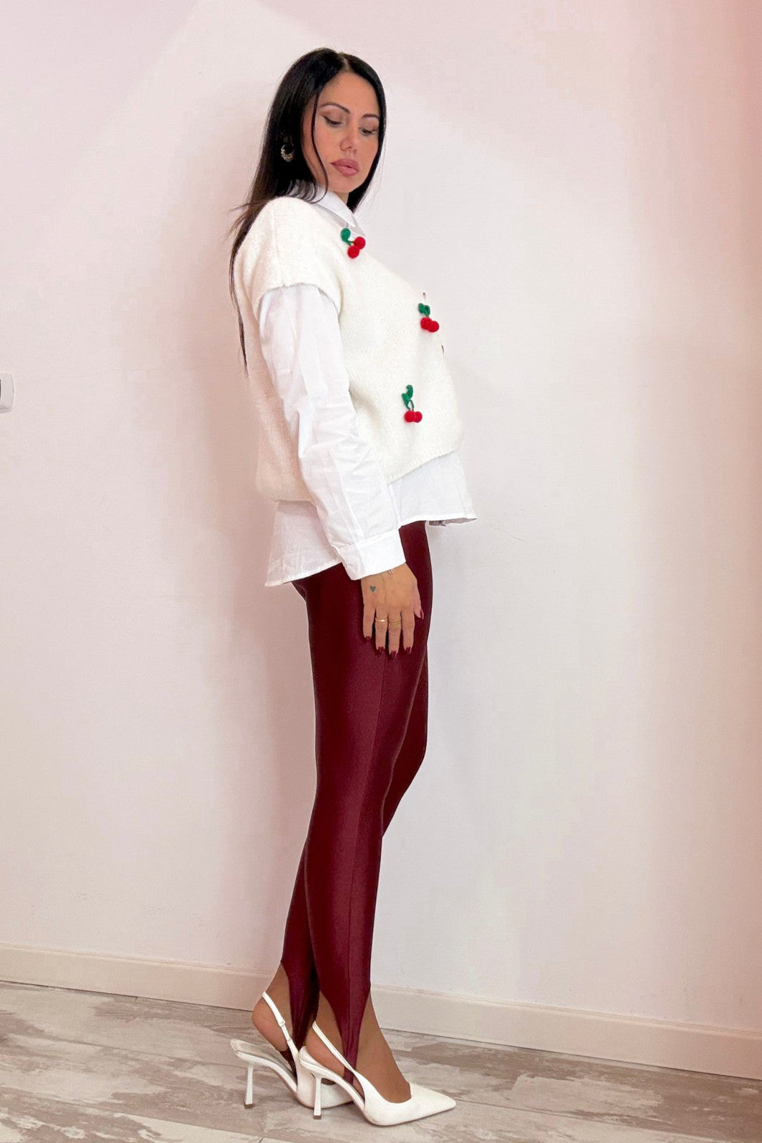 Leggings ghette bordeaux