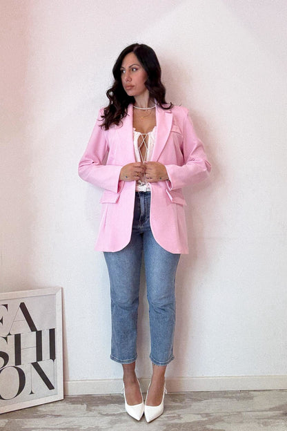 Giacca over rosa