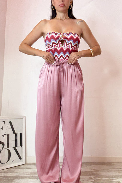 Pantalone satin cipolla