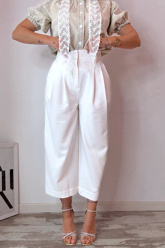 Pantalone capri latte