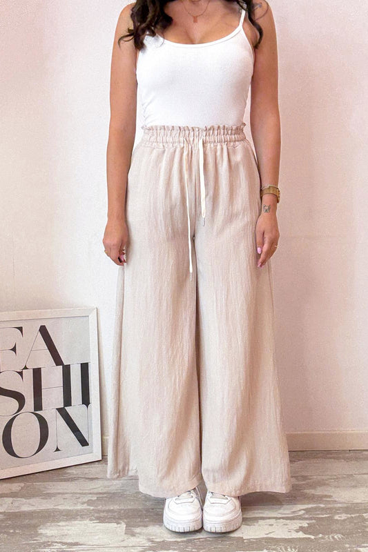 Pant effetto gonna beige e cacao