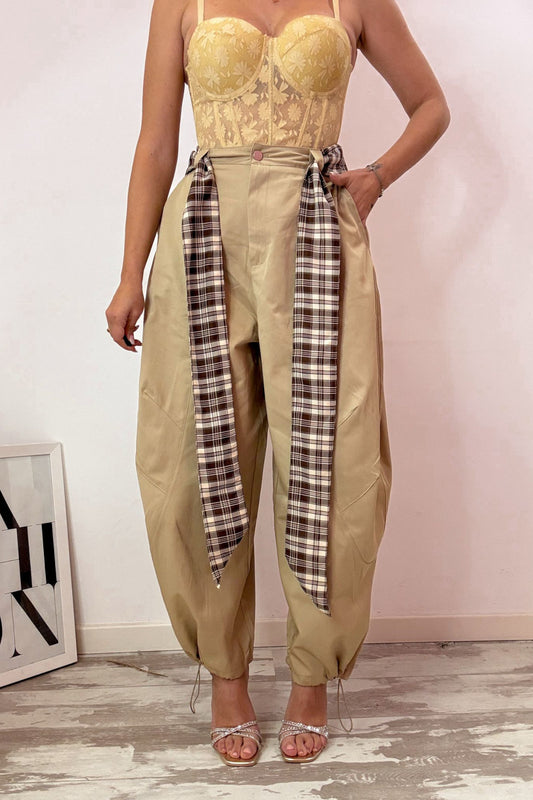Pantalone balloon sabbia