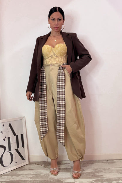 Pantalone balloon sabbia