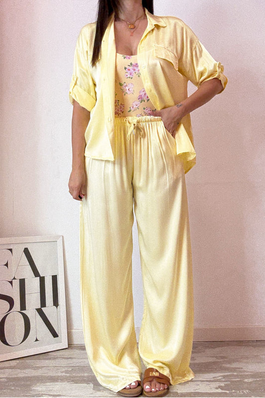 Pantalone satin giallo