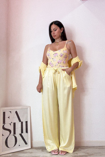 Pantalone satin giallo