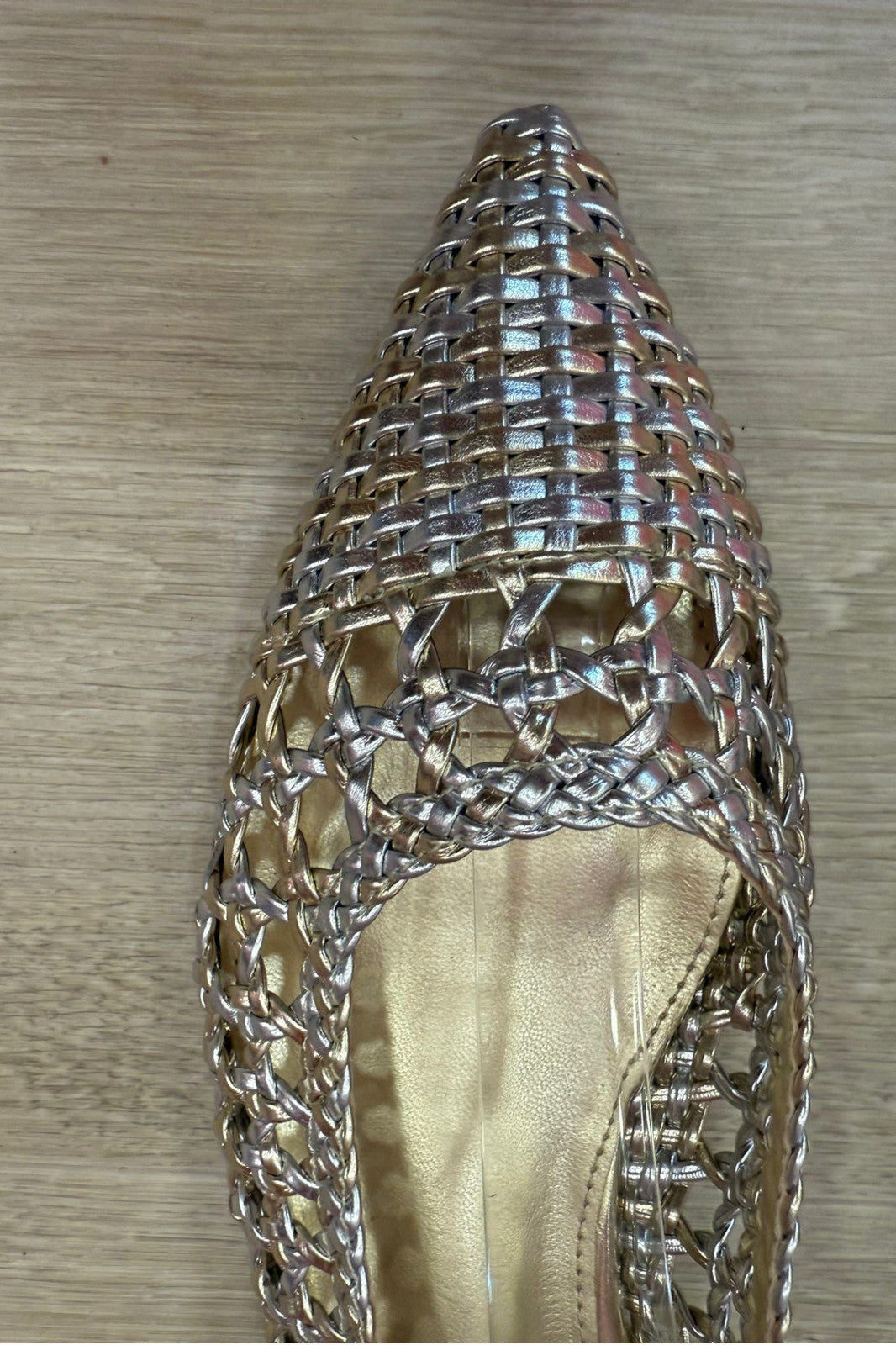 Scarpe intreccio bicolore