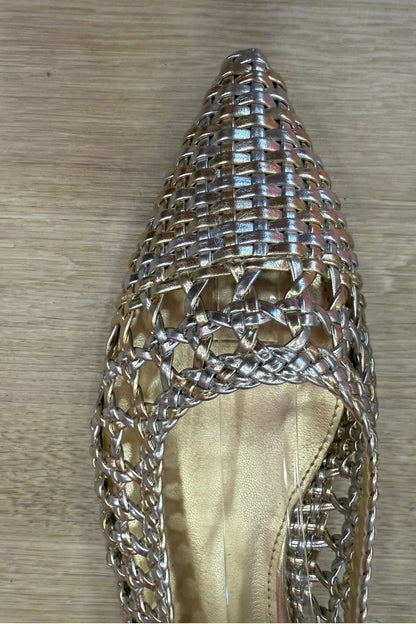 Scarpe intreccio bicolore