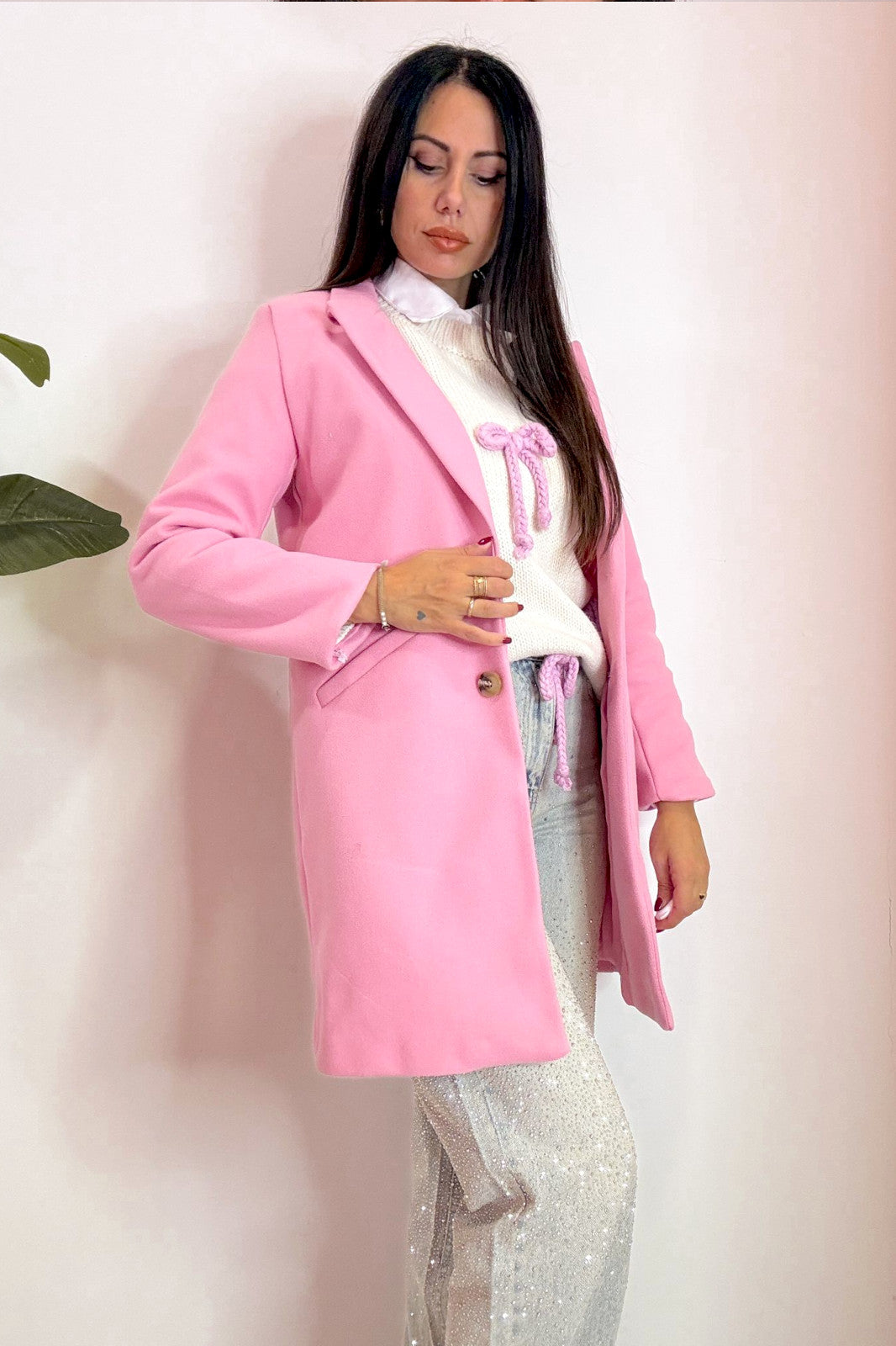 Pull fiocchetti rosa