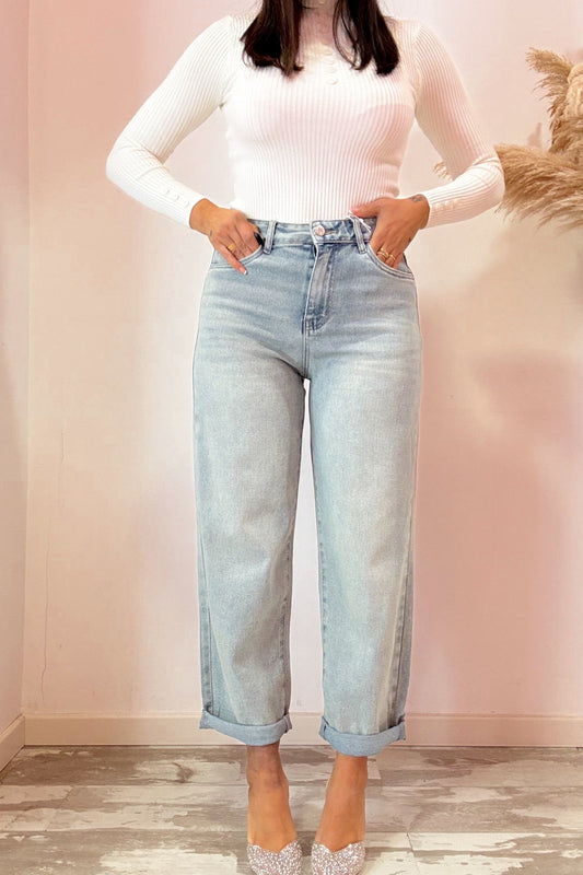 Jeans risvoltino momfit