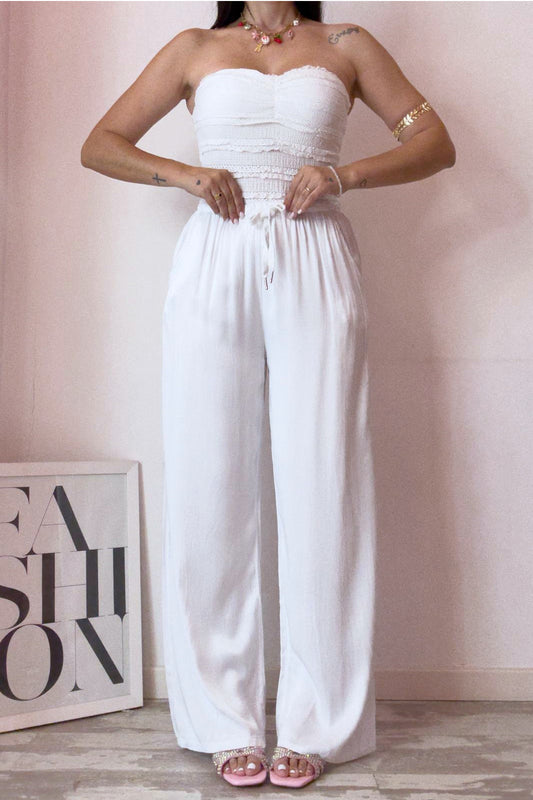 Pantalone satin bianco
